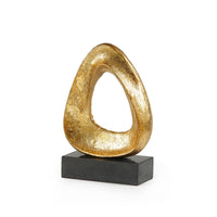 Villa & House Alpha Statue, Gold Leaf and Nero Marquina Marble