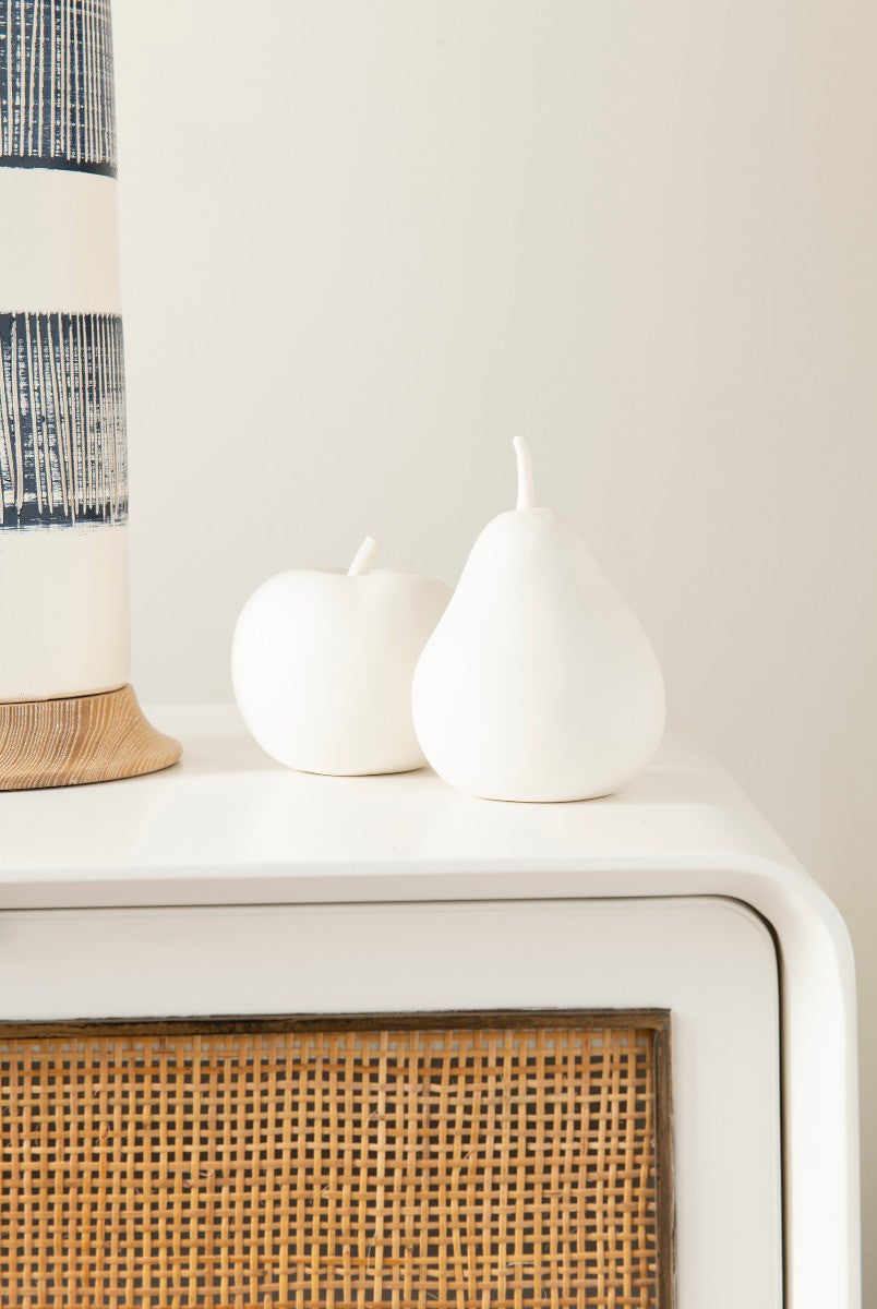 Villa & House Apple & Pear Set of 2 Porcelains, Blanc de Chine
