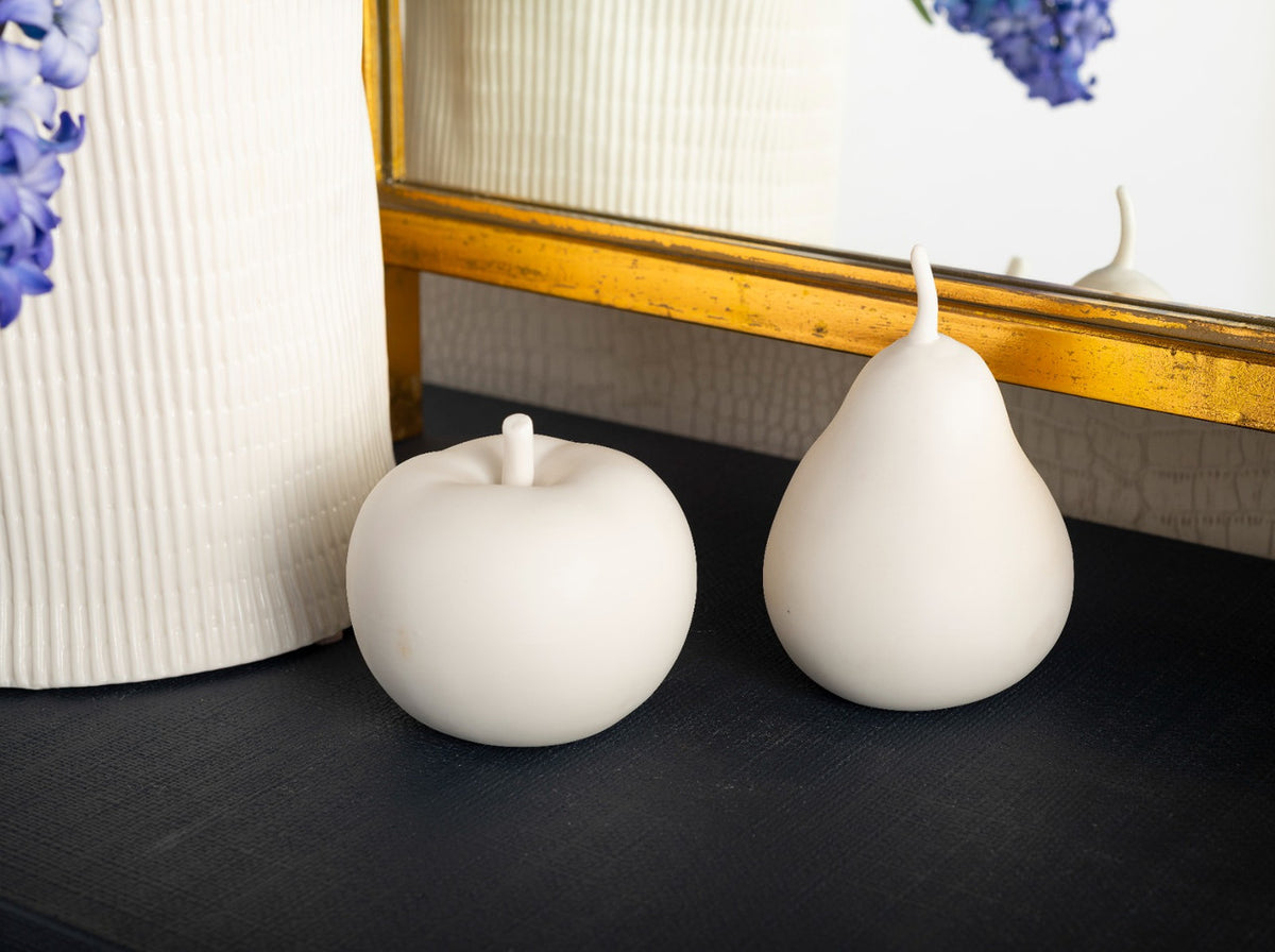 Villa & House Apple & Pear Set of 2 Porcelains, Blanc de Chine