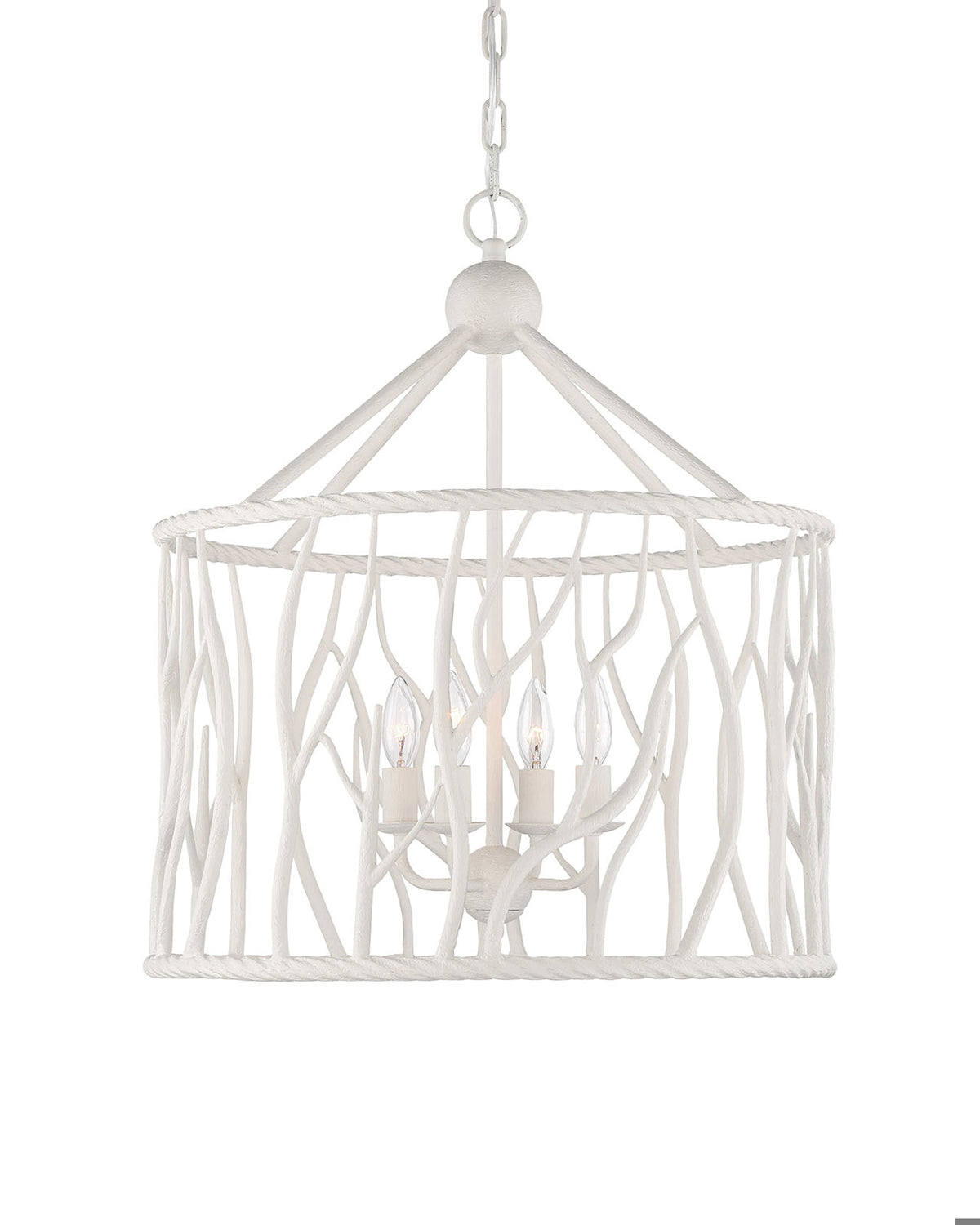 Currey and Company Havershire 4-Light White Statement Chandelier