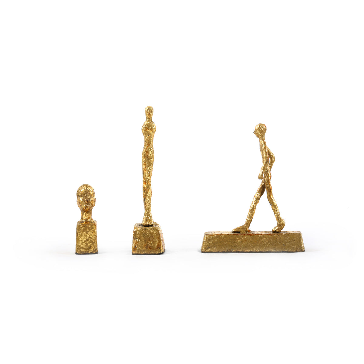 Villa & House Three Forms Set of 3 Statues, Gold Leaf