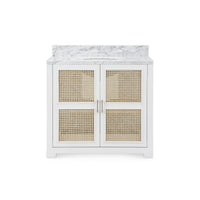 Villa & House Ariel 2-Door Cabinet with 36" Marble Vanity Top, Vanilla