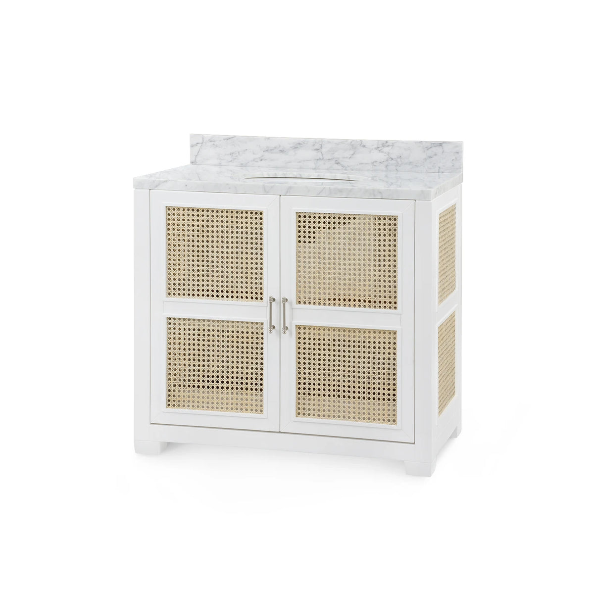Villa & House Ariel 2-Door Cabinet with 36" Marble Vanity Top, Vanilla