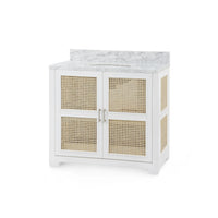 Villa & House Ariel 2-Door Cabinet with 36" Marble Vanity Top, Vanilla