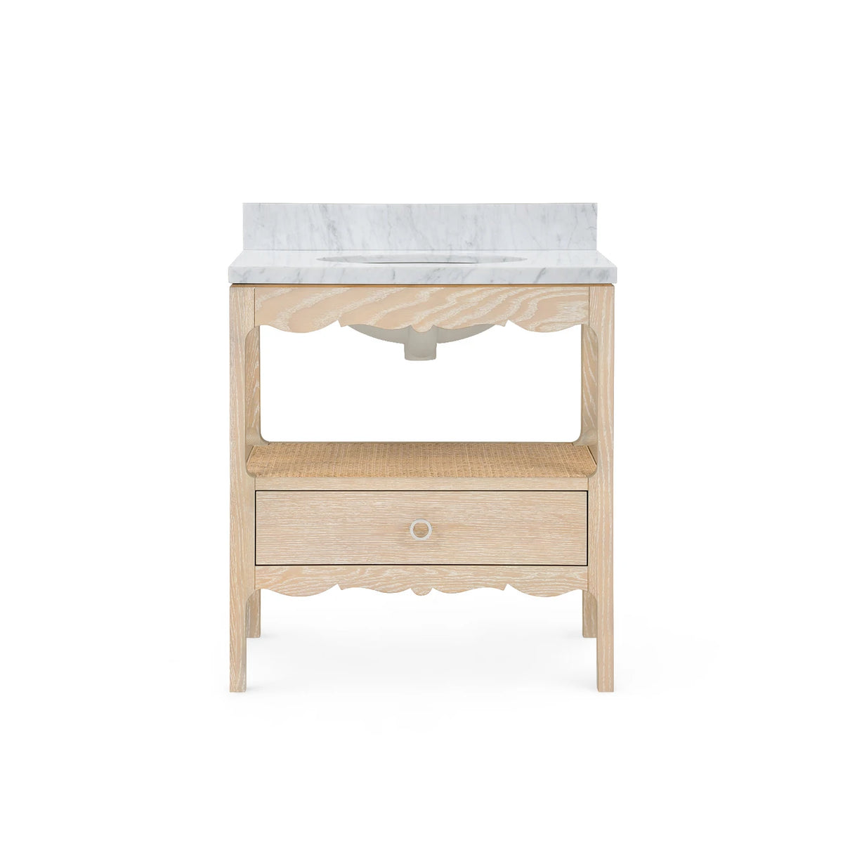 Villa & House Arianna 1-Drawer Cabinet with 30" Marble Vanity Top, Sand