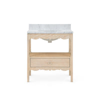 Villa & House Arianna 1-Drawer Cabinet with 30" Marble Vanity Top, Sand
