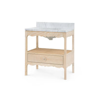Villa & House Arianna 1-Drawer Cabinet with 30" Marble Vanity Top, Sand