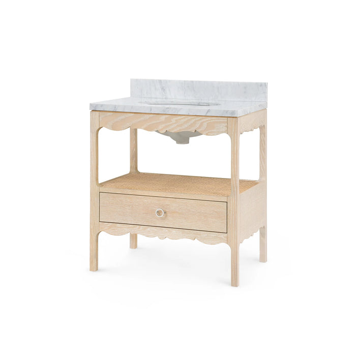 Villa & House Arianna 1-Drawer Cabinet with 30" Marble Vanity Top, Sand