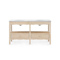 Villa & House Arianna 2-Drawer Cabinet with 60" Marble Vanity Top, Sand