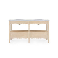 Villa & House Arianna 2-Drawer Cabinet with 60" Marble Vanity Top, Sand