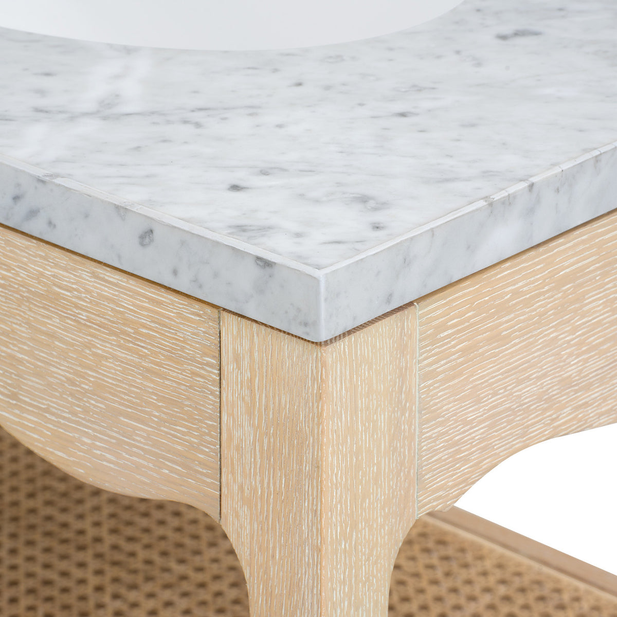 Villa & House Arianna 2-Drawer Cabinet with 60" Marble Vanity Top, Sand