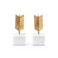 Villa & House Arrow Bookends, Gold Leaf
