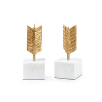 Villa & House Arrow Bookends, Gold Leaf