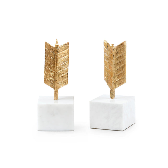 Villa & House Arrow Bookends, Gold Leaf
