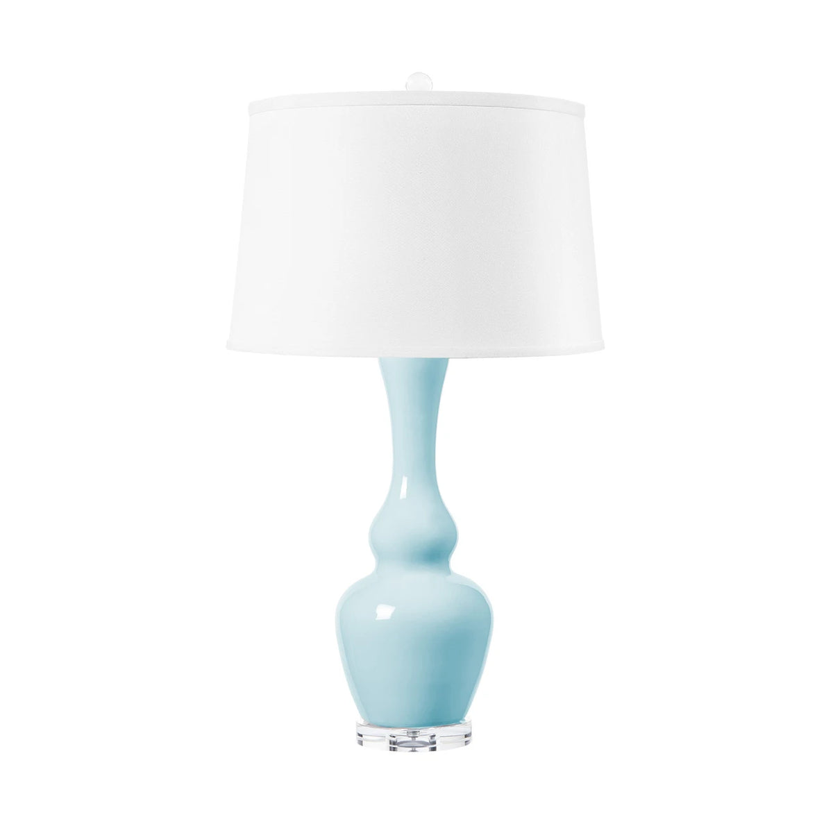 Villa & House Ansonia Lamp with Shade 17-inch White Linen, with Nickel, Sky Breeze