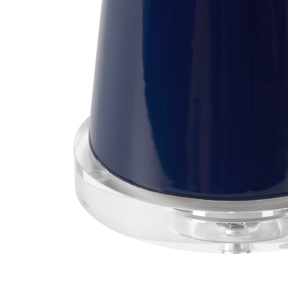 Villa & House Astrid Lamp with Shade 17-inch White Linen, with Nickel, Nocturne Blue