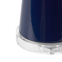 Villa & House Astrid Lamp with Shade 17-inch White Linen, with Nickel, Nocturne Blue
