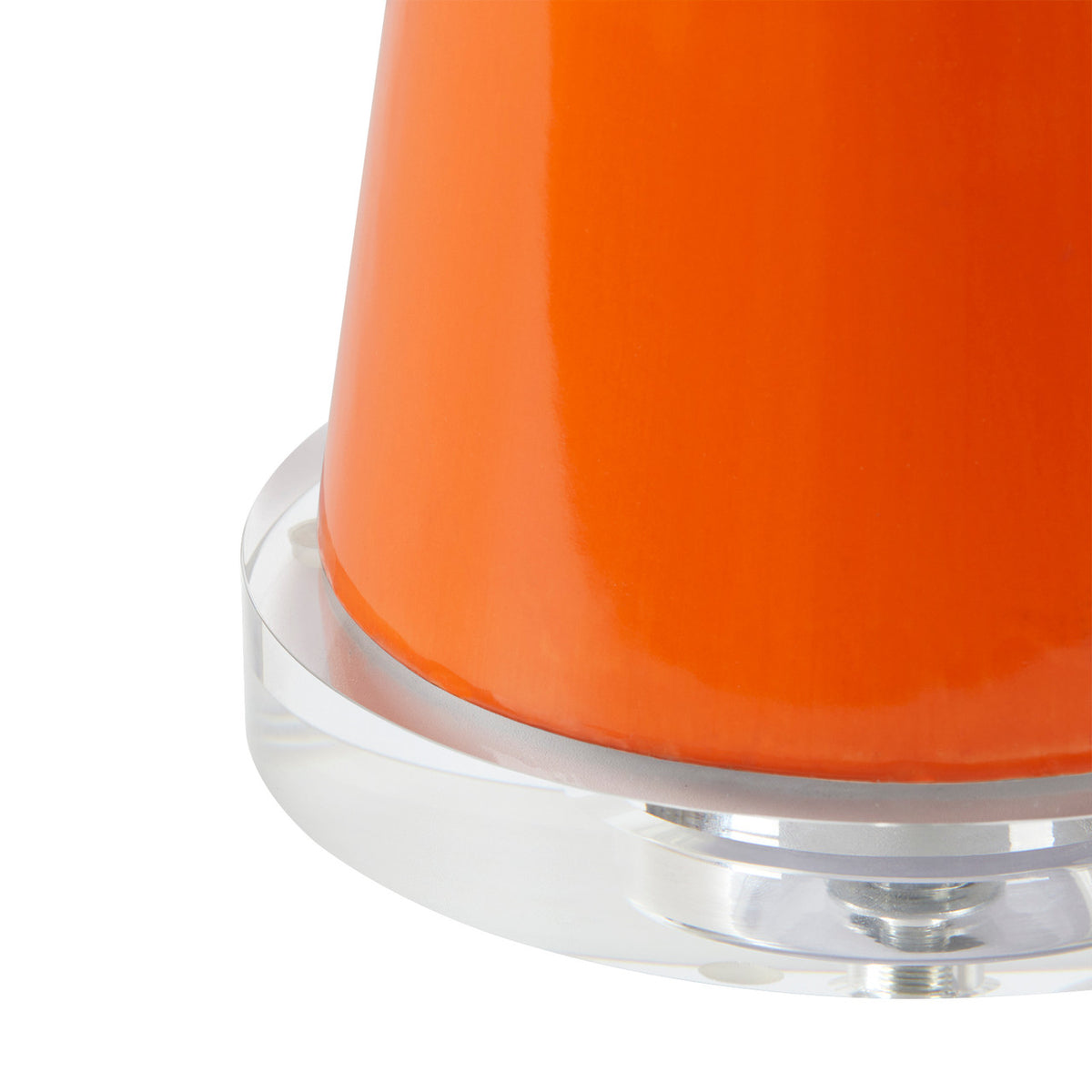Villa & House Astrid Lamp with Shade 17-inch White Linen, with Nickel, Carnelian Orange
