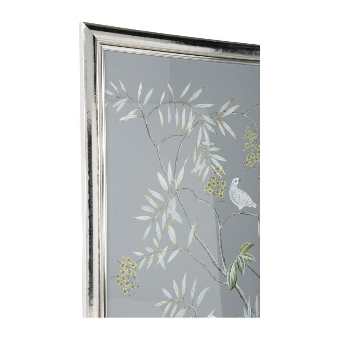 Chelsea House Buckhead Panel in Silver- Cockatoo: MADE TO ORDER