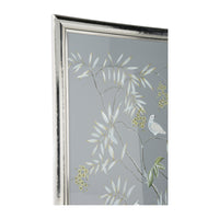 Chelsea House Buckhead Panel in Silver- Cockatoo: MADE TO ORDER