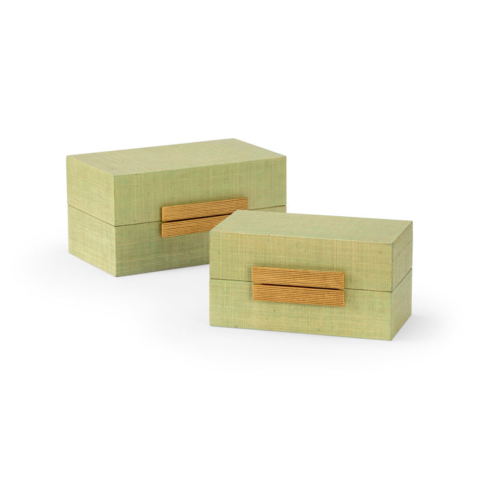Chelsea House Raffia Boxes - Seafoam (S2)
