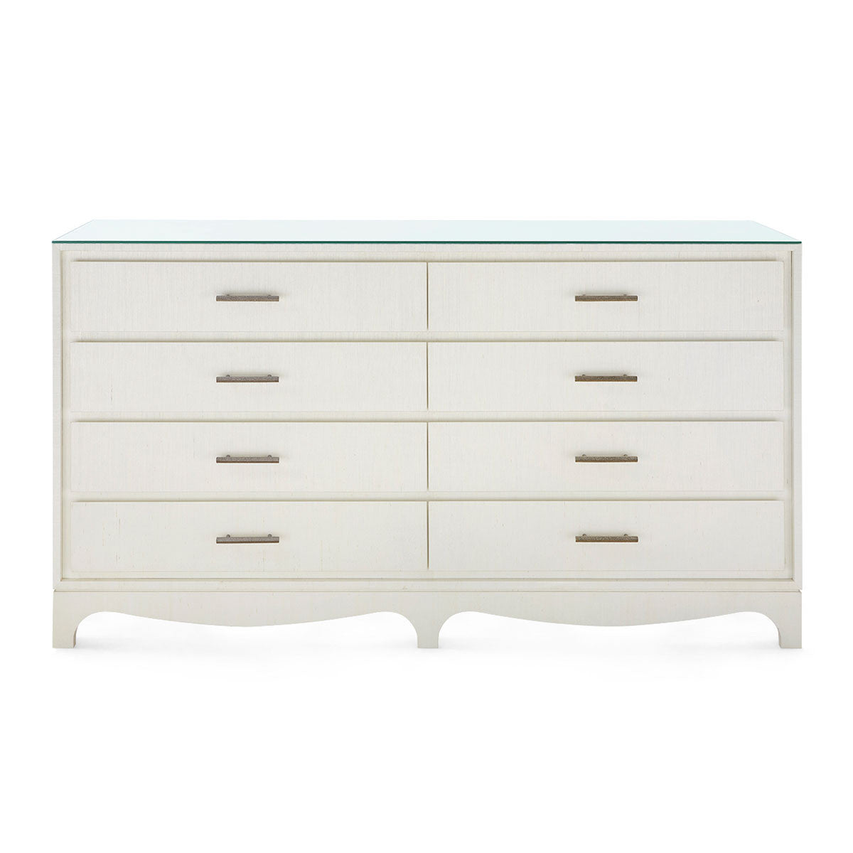 Villa & House Barrett Extra Large 8-Drawer with Glass Top, Sand White