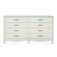 Villa & House Barrett Extra Large 8-Drawer with Glass Top, Sand White