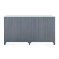 Villa & House Barrett Extra Large 8-Drawer with Glass Top, Denim Mist