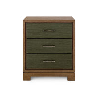 Villa & House Berkeley 3-Drawer Side Table, Deep Olive