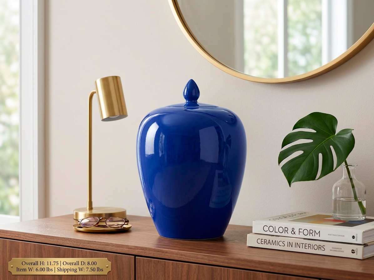 Ocean Blue Ginger Jar