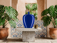 Ocean Blue Ginger Jar