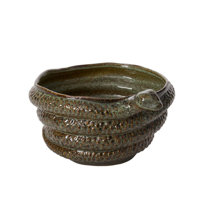 Ceramic bowl with textured design on a white background