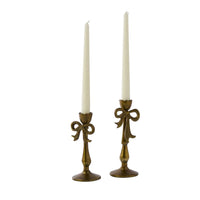 Design Shop Bowtied Candleholder 3"x 6.75", Set of 2