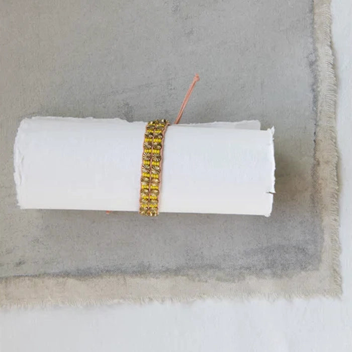 Design Shop Cotton, Metal and Glass Bead Drancy Bracelet