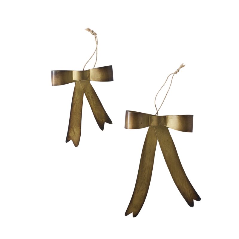 Design Shop Brassy Bow Ornament 4.5"x 1.25"x 7"