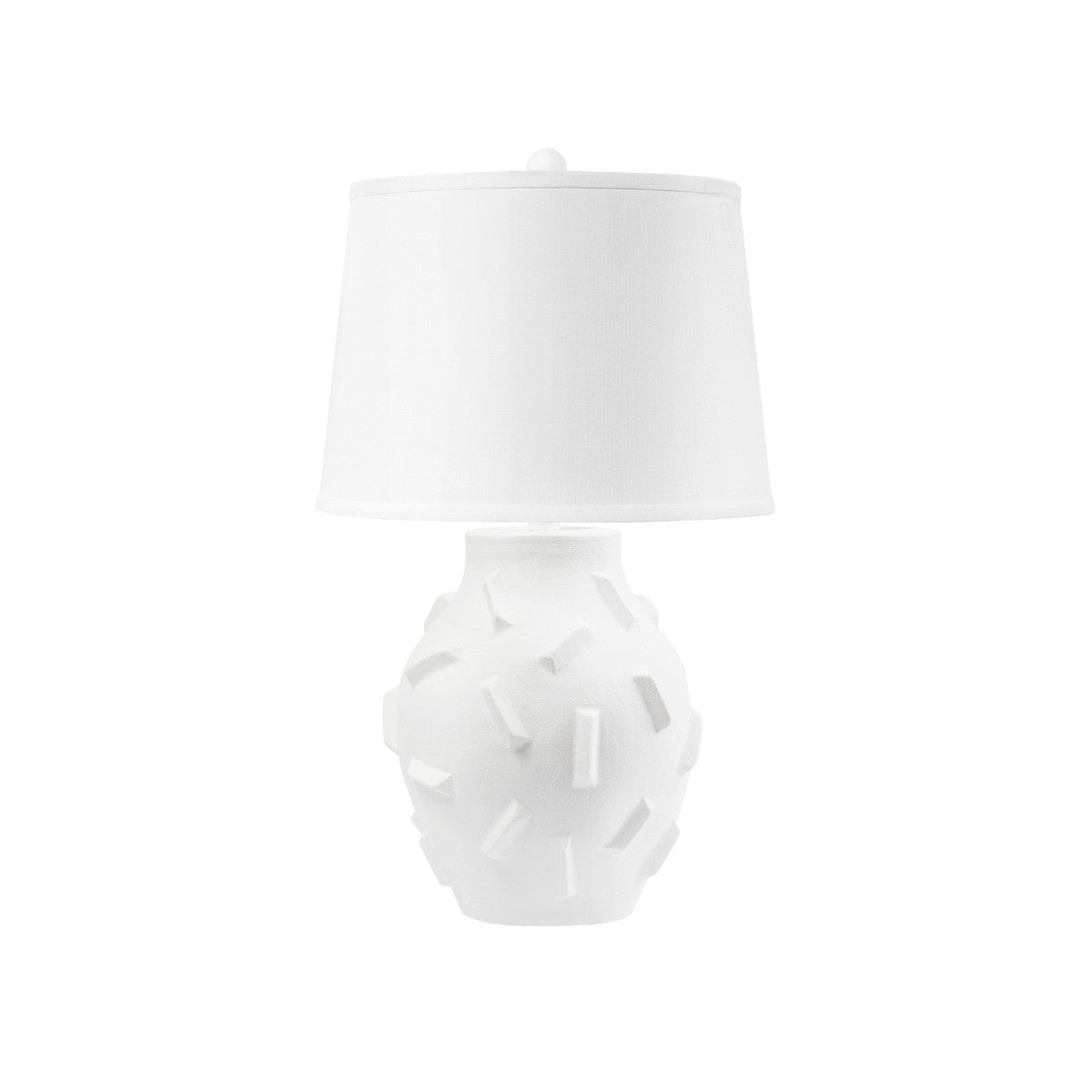 Villa & House Bracque Lamp with Shade 17-inch White Linen, with Nickel, Cool White