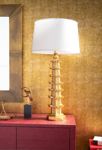 Villa & House Brighton Lamp Without Shade, Gold Leaf