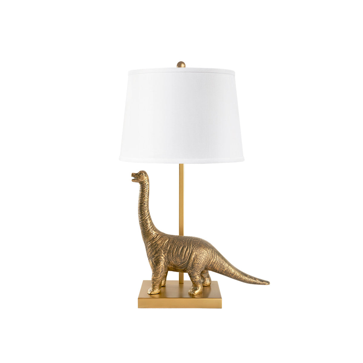 Villa & House Bruno Lamp with Shade 14-inch White Linen, with Nickel, Antique Brass
