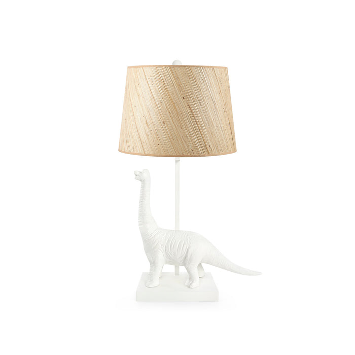 Villa & House Bruno Lamp with Shade 14-inch Papyrus, with Nickel, Plaster White