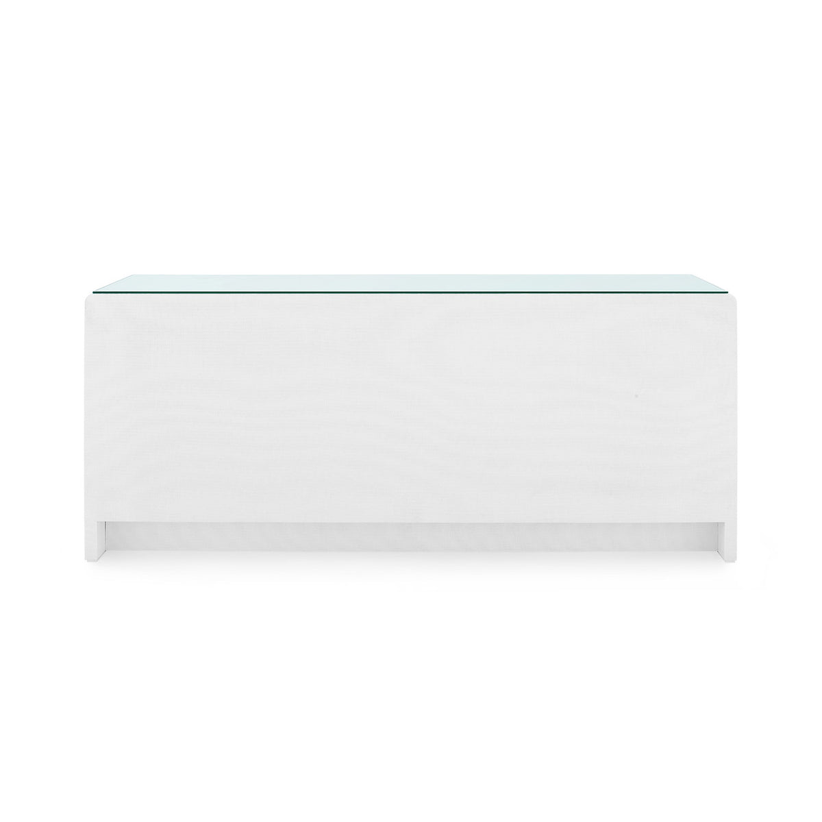 Villa & House Bryant Linen Extra Wide Large 6-Drawer with Glass Top, Chiffon White