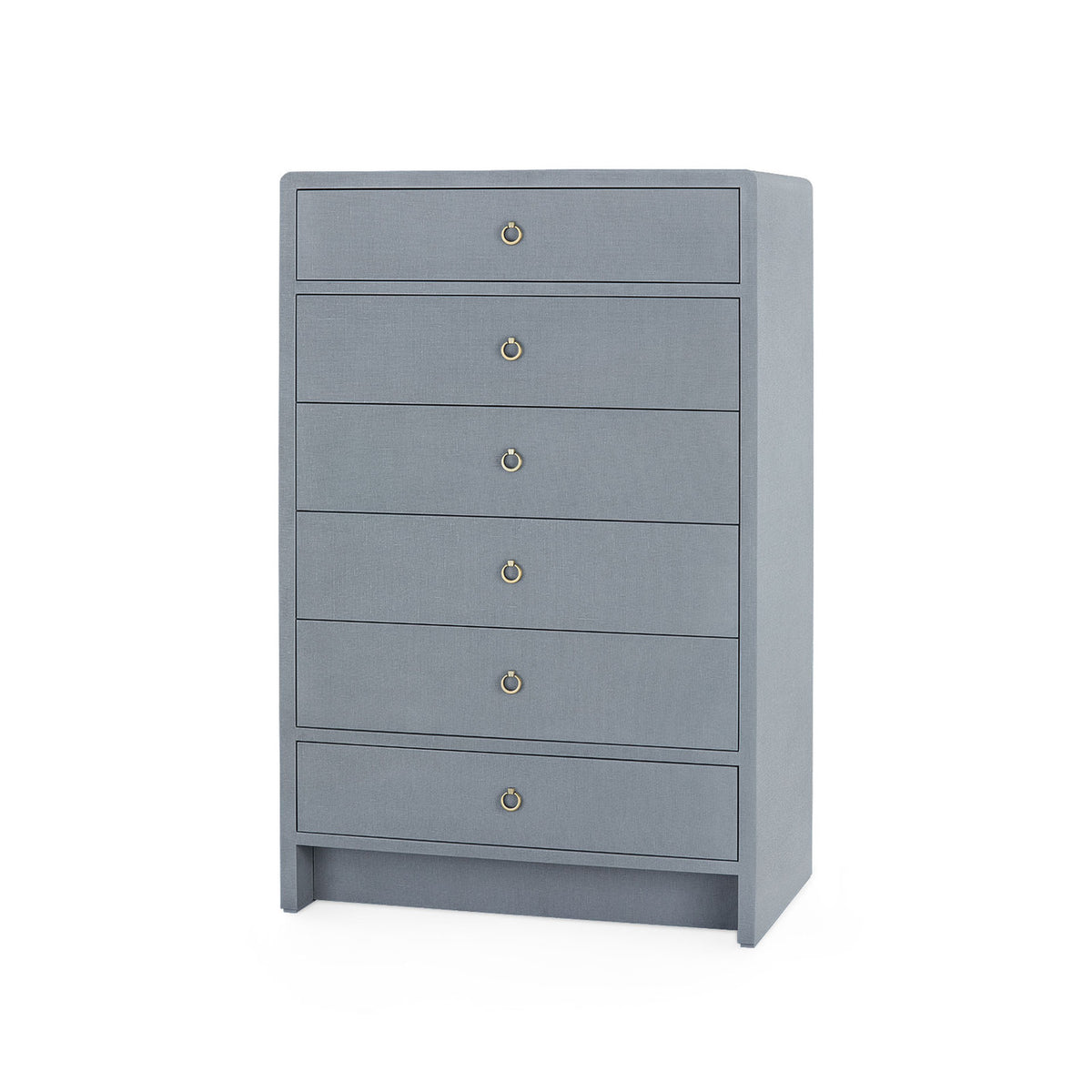 Villa & House Bryant Tall 6-Drawer with Glass Top, Winter Gray