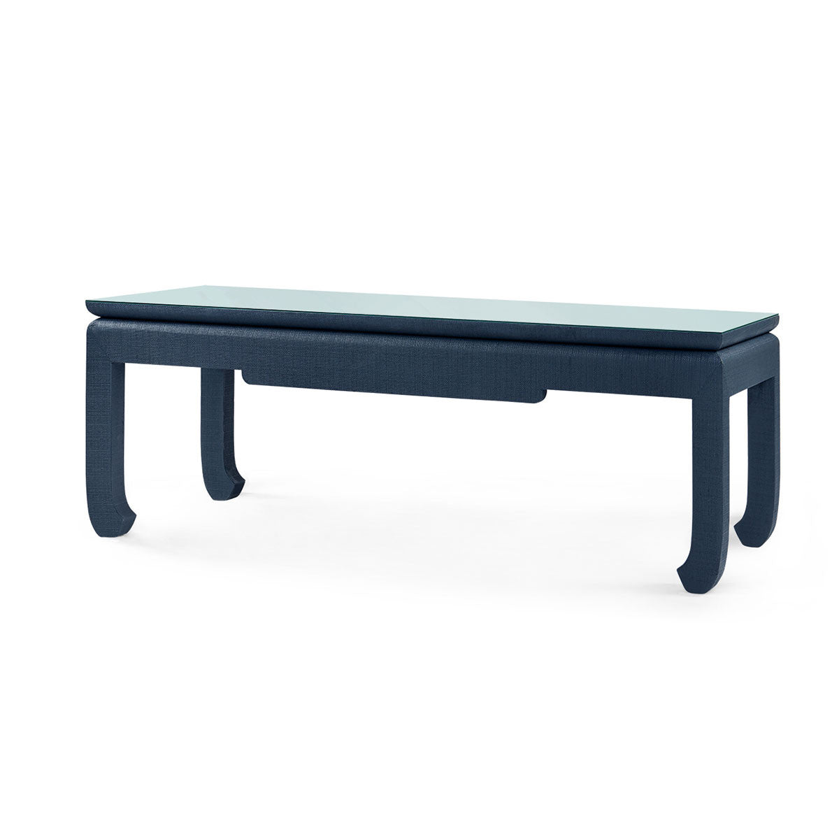 Villa & House Bethany Coffee Table with Glass Top, Storm Blue