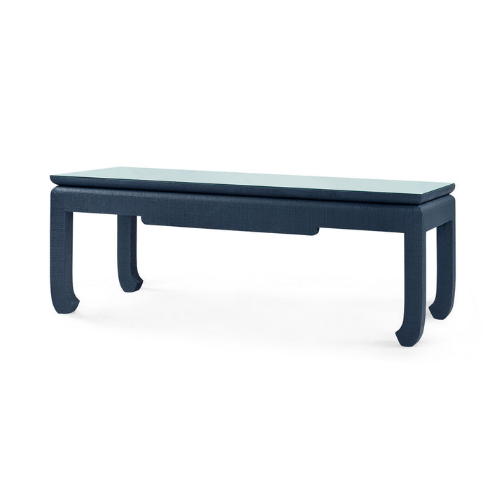 Villa & House Bethany Coffee Table with Glass Top, Storm Blue
