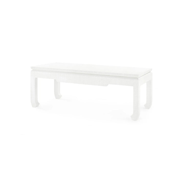 Villa & House Bethany Coffee Table with Glass Top, Vanilla