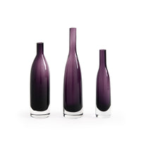 Villa & House Botella Set of 3 Vases, Aubergine