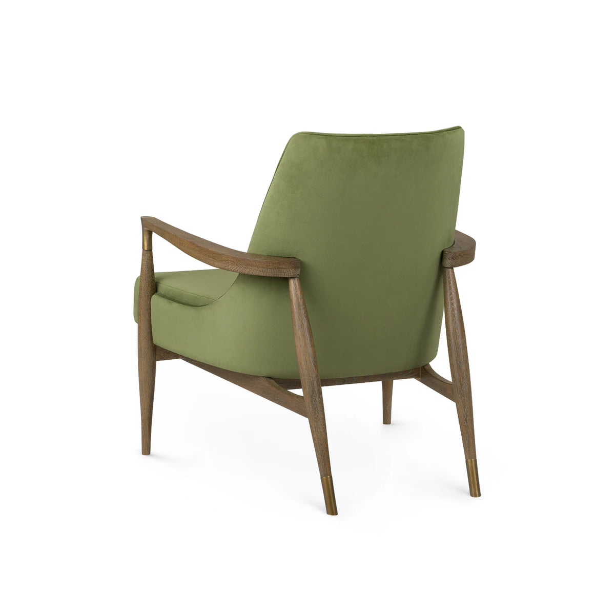 Villa & House Bastian Lounge Chair, Driftwood and Forest Velvet
