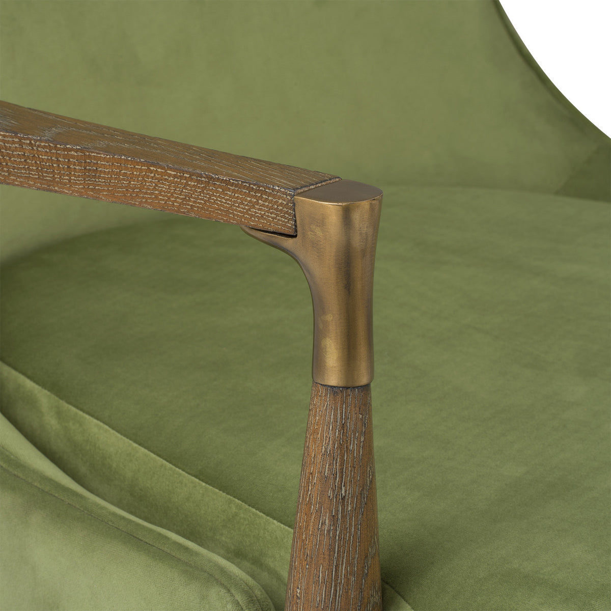 Villa & House Bastian Lounge Chair, Driftwood and Forest Velvet