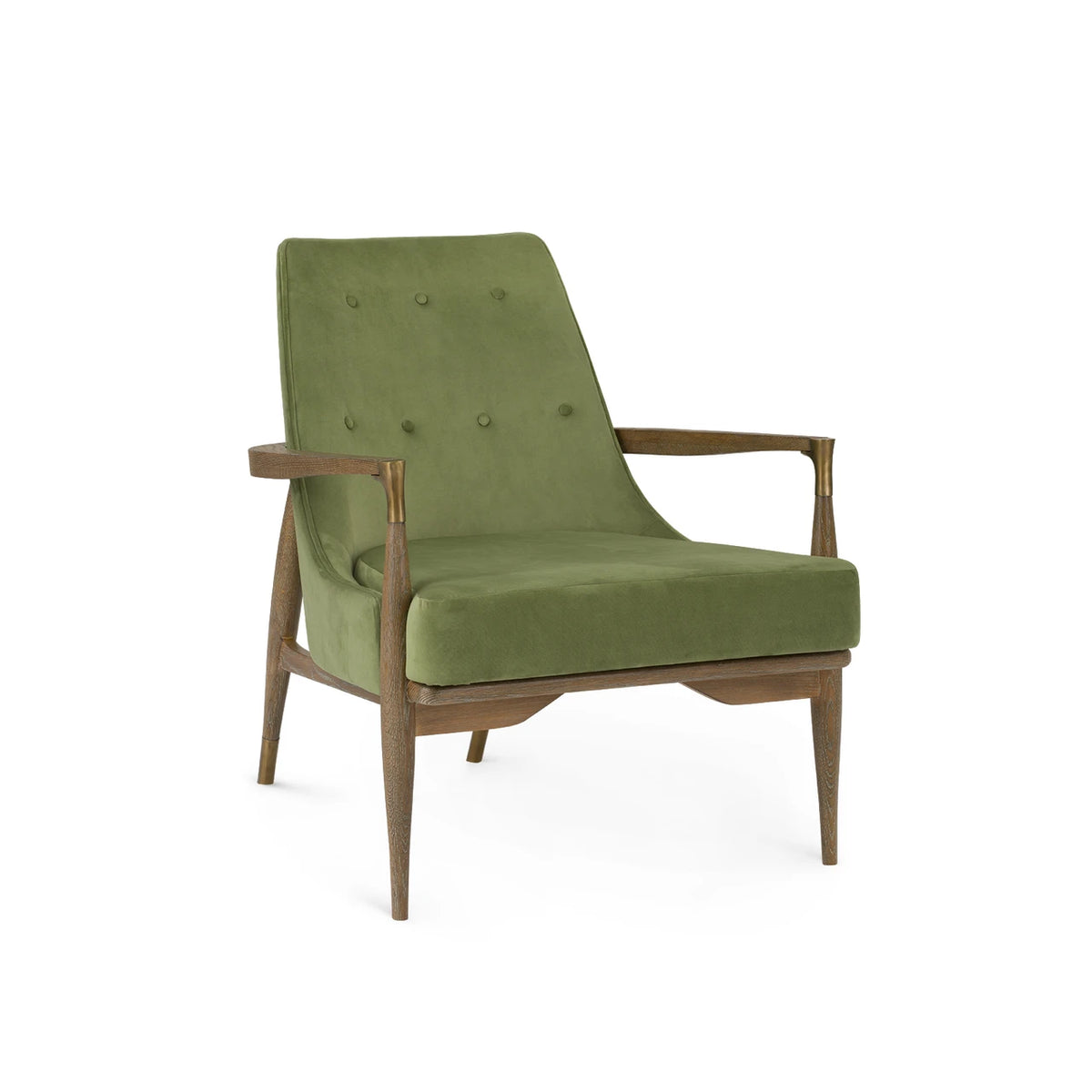 Villa & House Bastian Lounge Chair, Driftwood and Forest Velvet