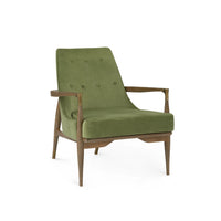 Villa & House Bastian Lounge Chair, Driftwood and Forest Velvet