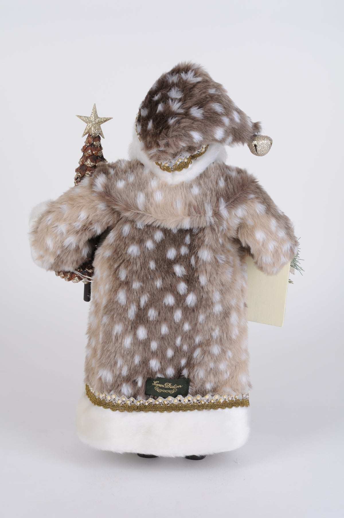 Karen Didion Lighted Natural Fawn Santa